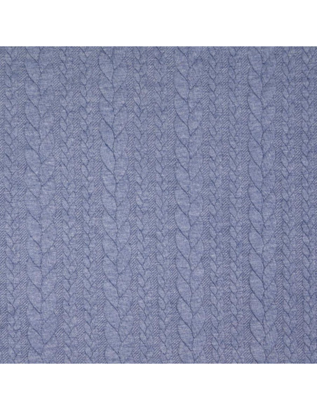 Tejido de sudadera trenzado - Denim