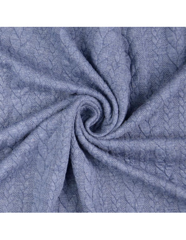 Tejido de sudadera trenzado - Denim