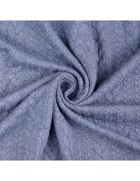 Tejido de sudadera trenzado - Denim