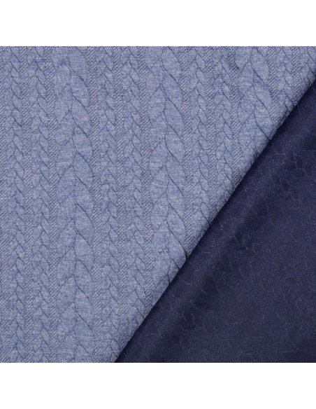 Tejido de sudadera trenzado - Denim