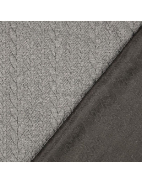 Tejido de sudadera trenzado - Gris oscuro