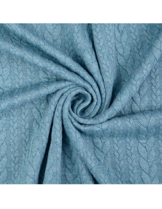 Tejido de sudadera trenzado - Azul petróleo 2