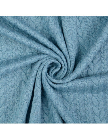 Tejido de sudadera trenzado - Azul petróleo
