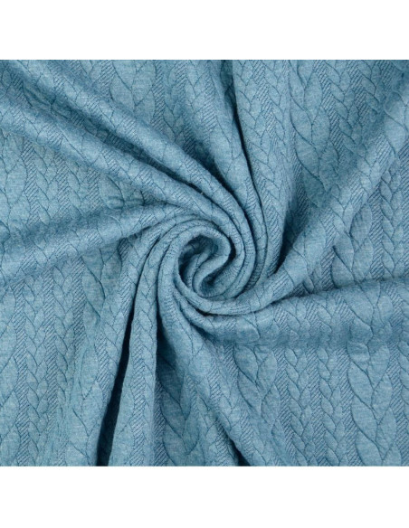 Tejido de sudadera trenzado - Azul petróleo