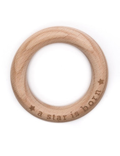 Anillo de dentición de madera 70 mm - Ha nacido una estrella