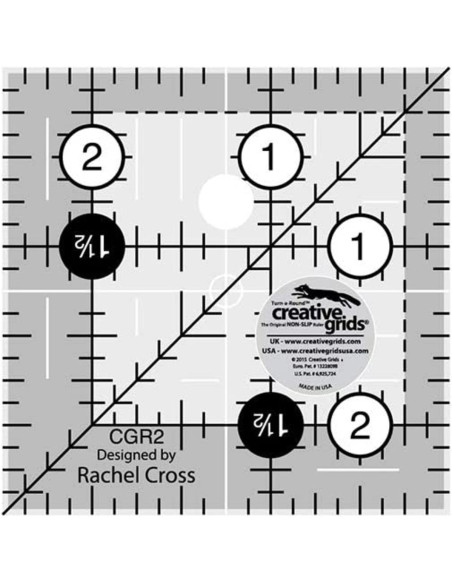 Regla cuadrada de acolchado 2.5" x 2.5" Creative Grids
