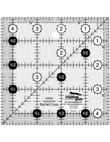 Regla cuadrada de acolchado 4.5" x 4.5" Creative Grids