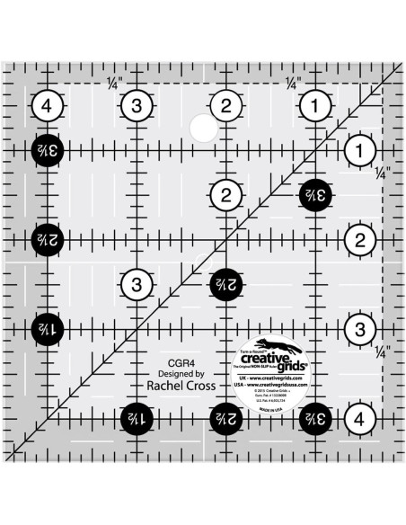 Regla cuadrada de acolchado 4.5" x 4.5" Creative Grids