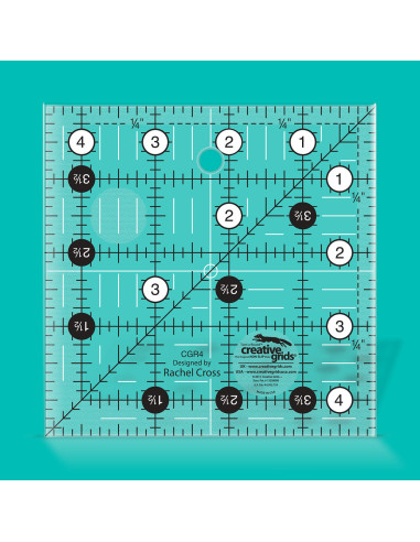 Regla cuadrada de acolchado 4.5" x 4.5" Creative Grids