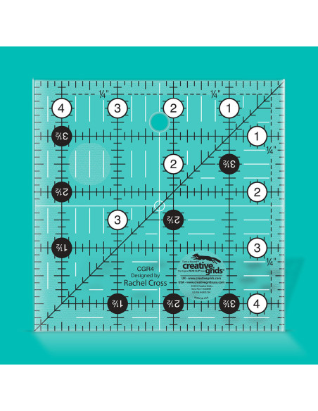 Regla cuadrada de acolchado 4.5" x 4.5" Creative Grids