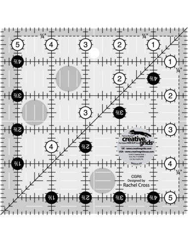 Regla cuadrada de acolchado 5.5" x 5.5" Creative Grids