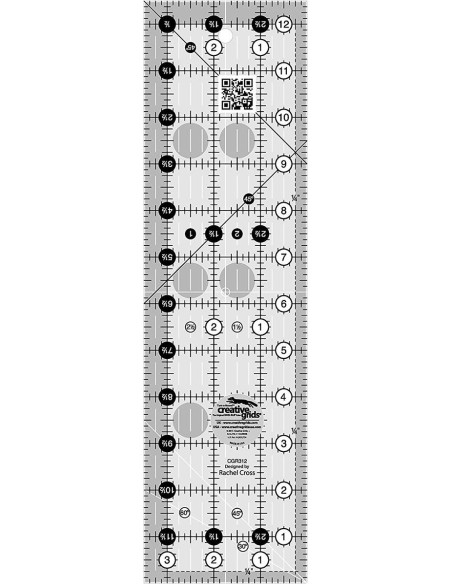 Regla rectangular para acolchado 3.5" x 12.5" Creative Grids