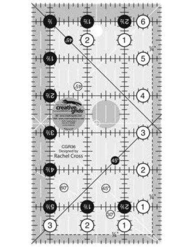 Regla rectangular para acolchado 3.5" x 6.5" Creative Grids