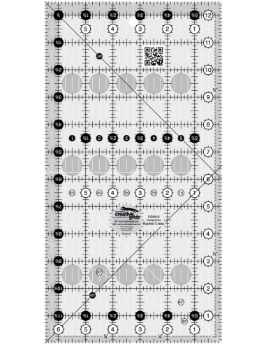 Regla rectangular para acolchado 6.5" x 12.5" Creative Grids