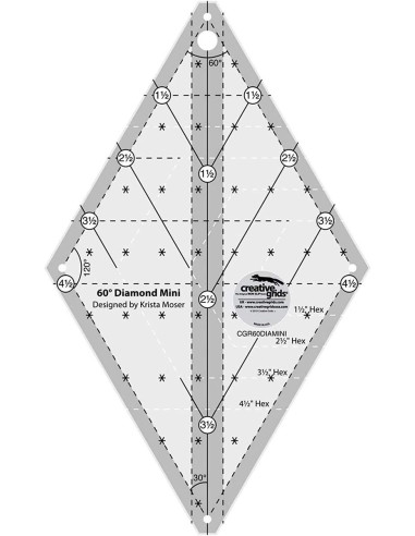 Regla de acolchado Diamond Mini 60° Creative Grids