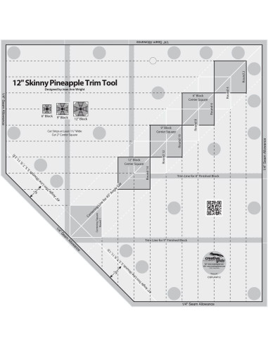 Regla de 12" Skinny Pineapple Trim Tool Creative Grids