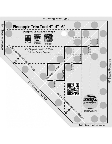 Regla Pineapple Trim Tool Mini Creative Grids