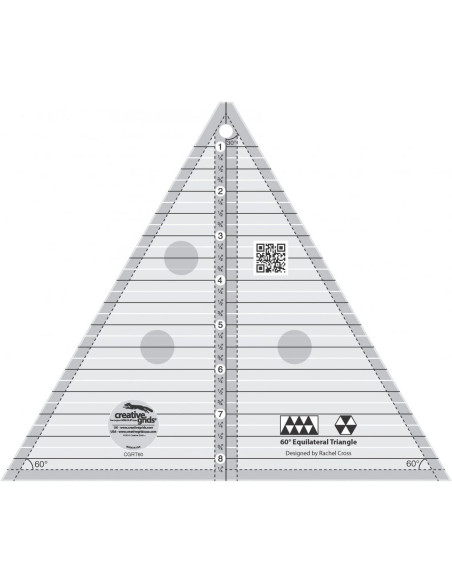 Regla triángulo 60° 8" Tamaño Final Creative Grids