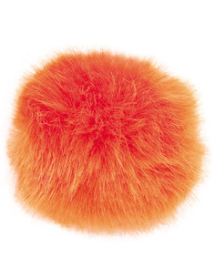 Pompón imitación piel 10 cm - Naranja