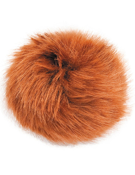 Pompón imitación piel 10 cm - Leonado