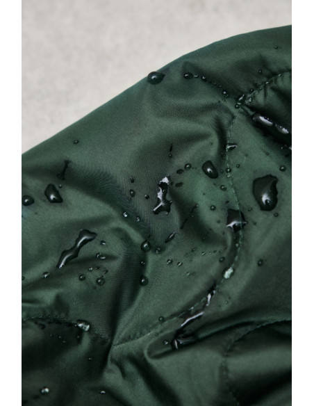 Tejido acolchado repelente al agua Wave - Verde botella