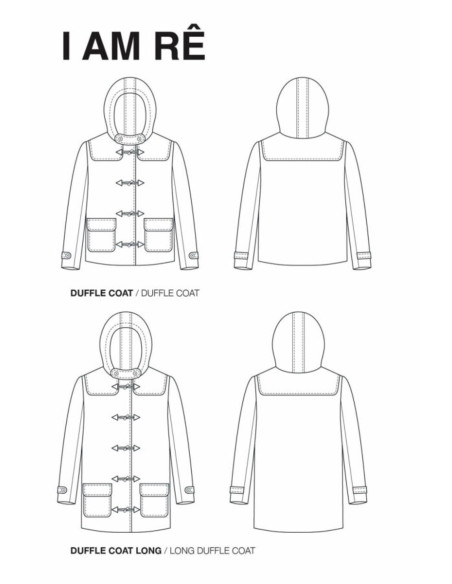 Patrón de abrigo duffle coat Rê - I am patterns