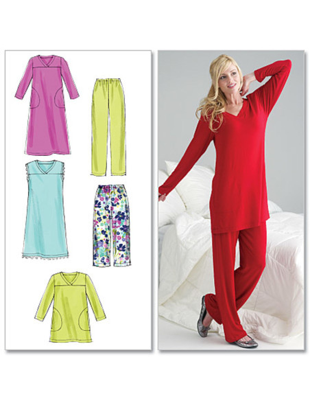 Patrón de blusa, túnica, camisón, pantalón