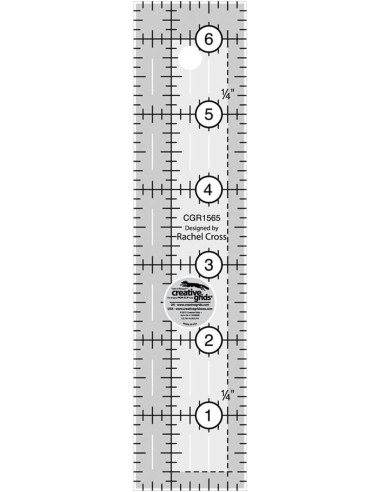Regla rectangular para acolchado 1.5" x 6.5" Creative Grids