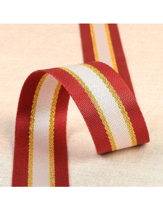 Correa de hombro de lurex - Rojo y dorado