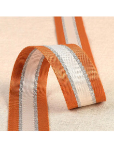 Correa de hombro de lúrex - Naranja y plata