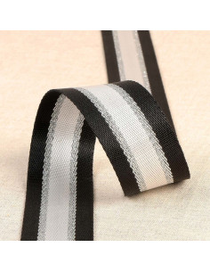 Correa de hombro lurex - Negro y plata