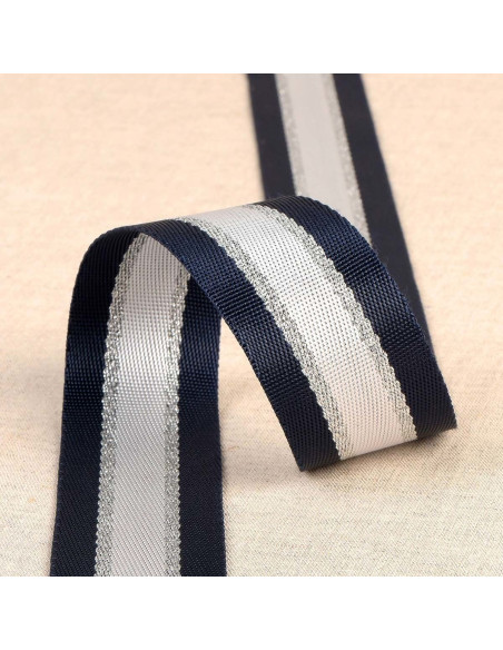 Correa de hombro de lurex - Azul marino y plata