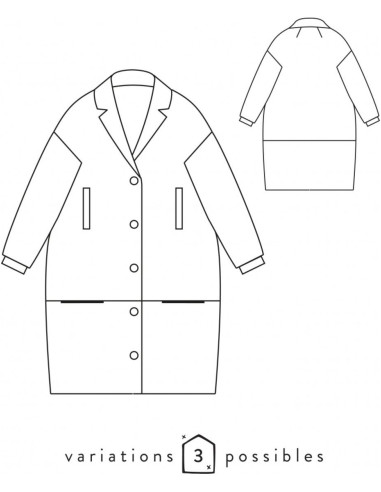 Patrón de abrigo o chaqueta oversize Flow - Atelier Scämmit