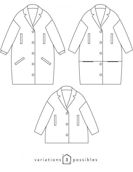 Patrón de abrigo o chaqueta oversize Flow - Atelier Scämmit