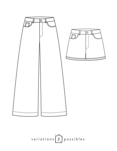 Patrón de pantalón ancho California - Atelier Scämmit