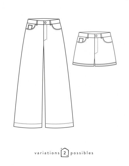 Patrón de pantalón ancho California - Atelier Scämmit