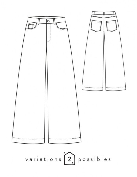 Patrón de pantalón ancho California - Atelier Scämmit