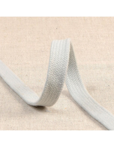 Cordón trenzado plano para sudadera - Gris claro