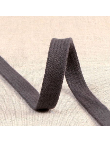 Cordón trenzado plano para sudadera - Gris oscuro