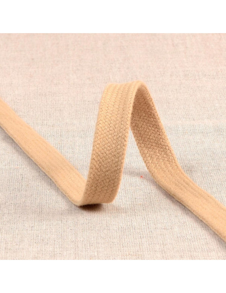Cordón trenzado plano para sudadera - Beige