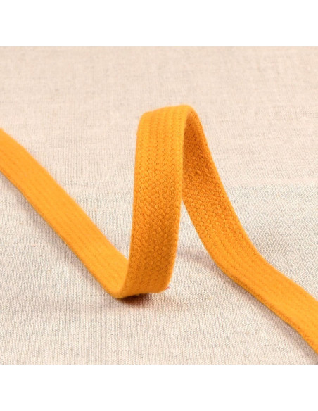 Cordón trenzado plano para sudadera - Mostaza