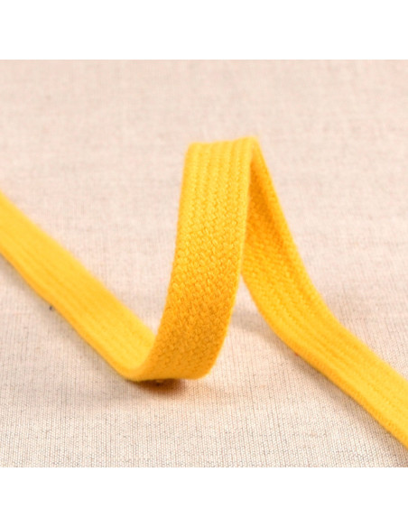 Cordón trenzado plano para sudadera - Amarillo oro