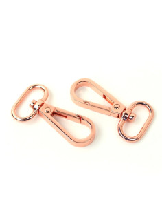 Juego de 2 mosquetones de metal - Oro rosa 19 mm