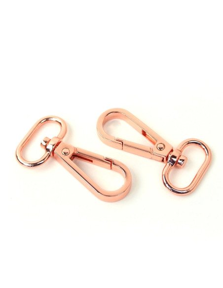 Juego de 2 mosquetones de metal - Oro rosa 19 mm