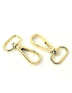Juego de 2 mosquetones de metal - Oro 19 mm