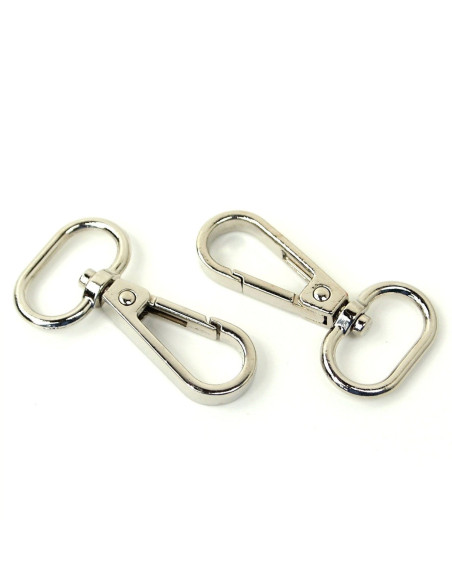 Juego de 2 mosquetones de metal - Plata 19 mm