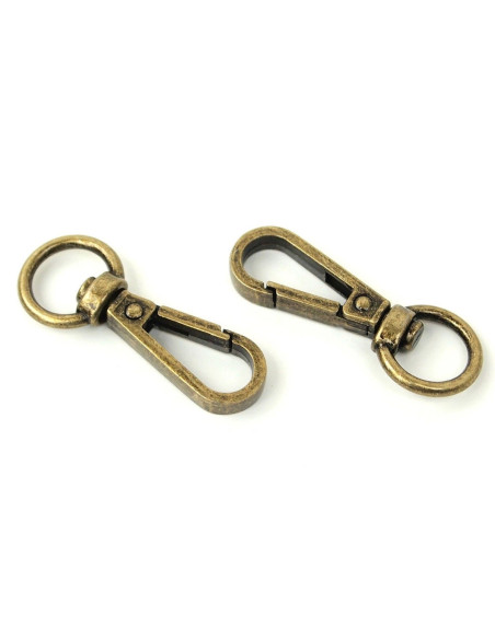 Juego de 2 mosquetones de metal - Antiguo 12,7 mm