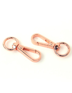 Juego de 2 mosquetones de metal - Oro rosa 12,7 mm