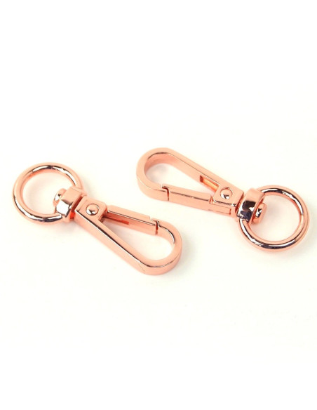 Juego de 2 mosquetones de metal - Oro rosa 12,7 mm