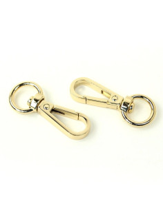 Juego de 2 mosquetones de metal - Oro 12,7 mm
